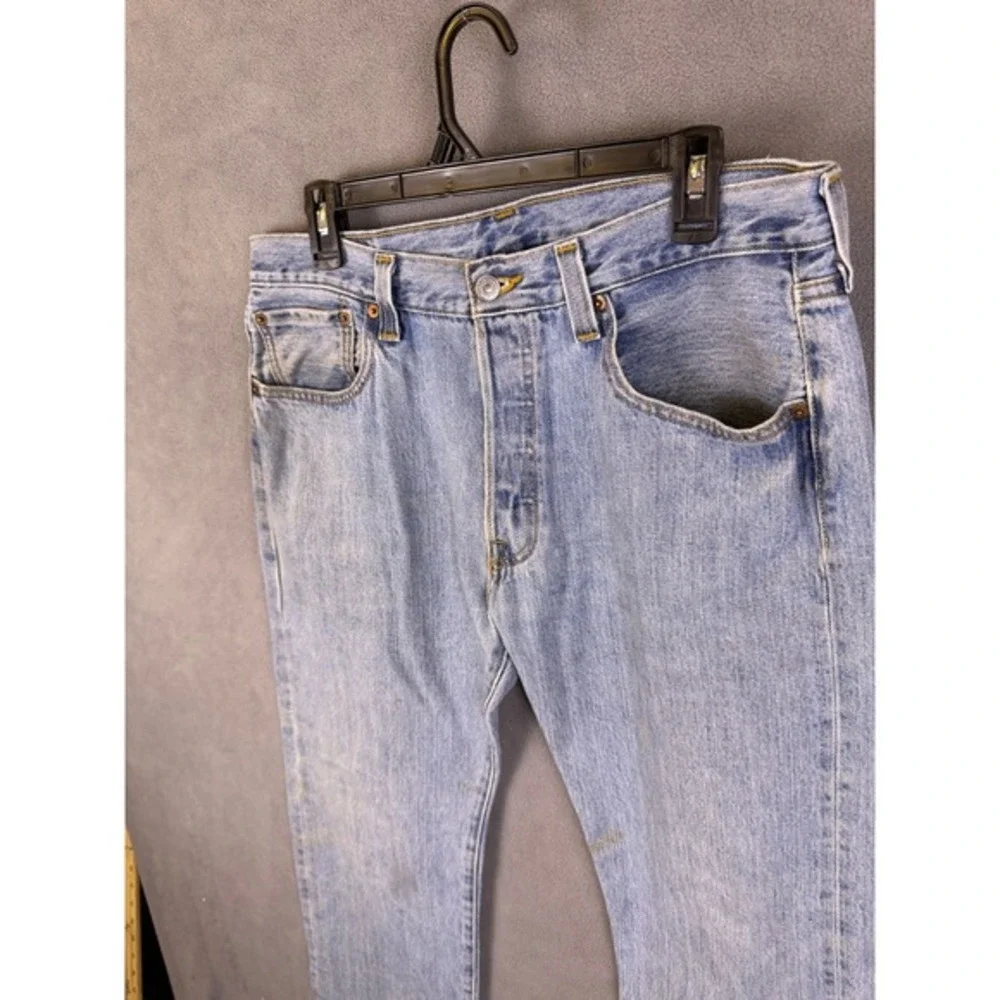 Vintage Levis 501 XX Denim‎ Jeans 38x32 Button Fly Light Wash Denim Read!